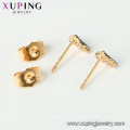 94992 xuping manufacturers wholesale blue turquoise unique letter p 18k gold plated stud earring